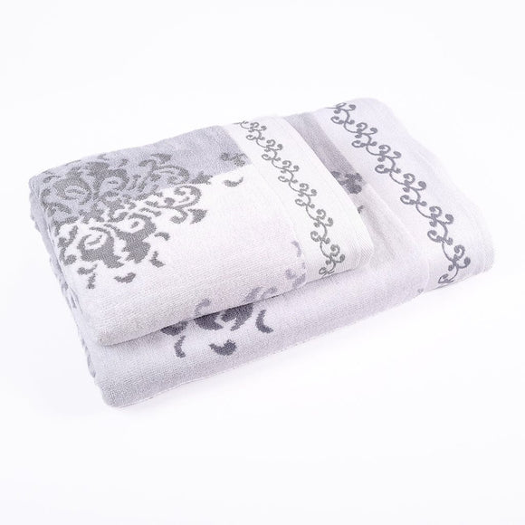 Hand and Bath Towel Set Emily Grey - Ozdilek