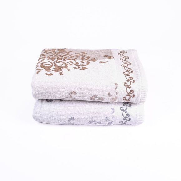 Hand Towel Set Emily Beige Grey - Ozdilek