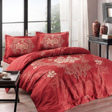 Satin Double Bedding Set Florian Bordeaux - TAC