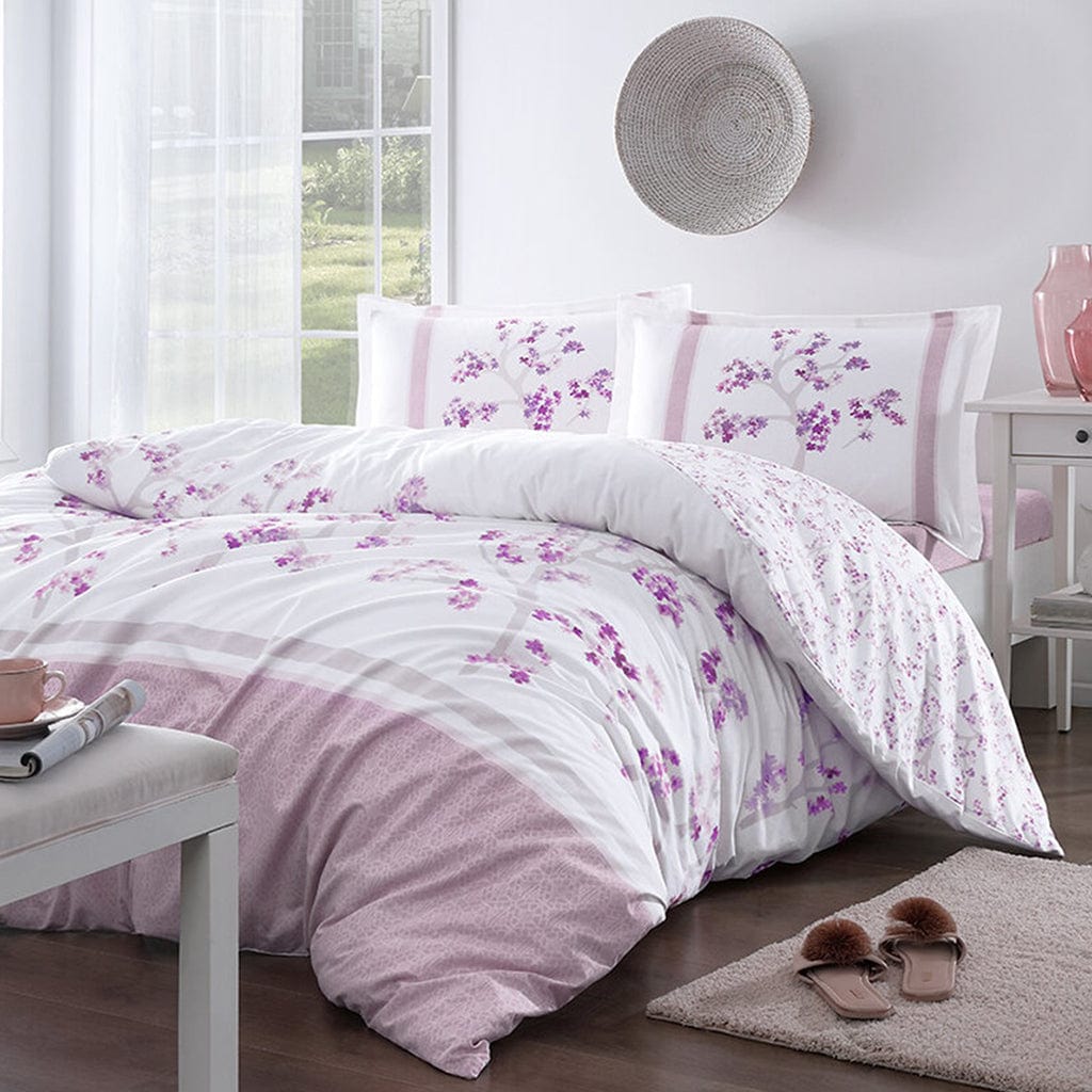 Единично спално бельо ранфорс - Ozdilek - Florid - Розов