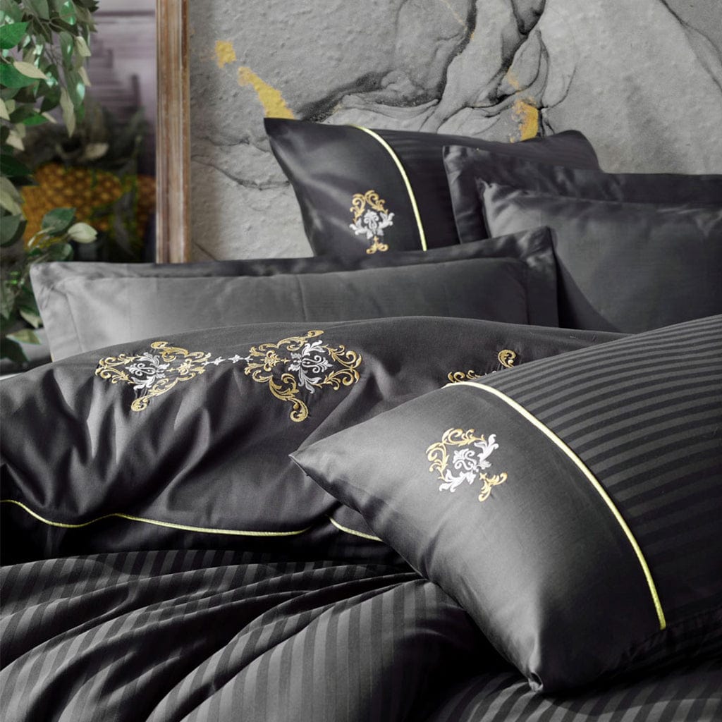 Cottonbox King Antrasit Saten Nevresim