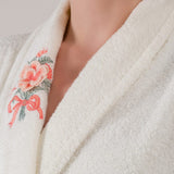 Embroidered Bathrobe Ecru - Cottonbox