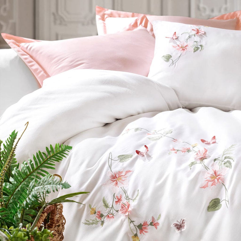 Embroidered Satin Bedding Set