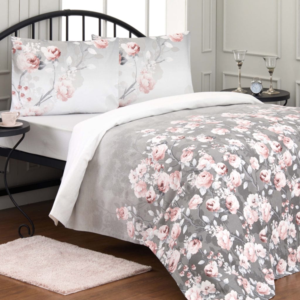 Двоен комплект спално бельо с кувертюра 4 части ранфорс - Lupita - Ozdilek