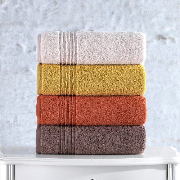 Plump Hand Towel Set Beige Yellow Coral Brown - Cottonbox