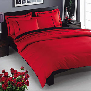 Satin Double Bedding Set Prestige Red - TAC