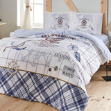 Single Ranforce Bedding Set Sea Side Blue - Ozdilek