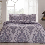 Satin Double Bedding Set Selby Purple - TAC