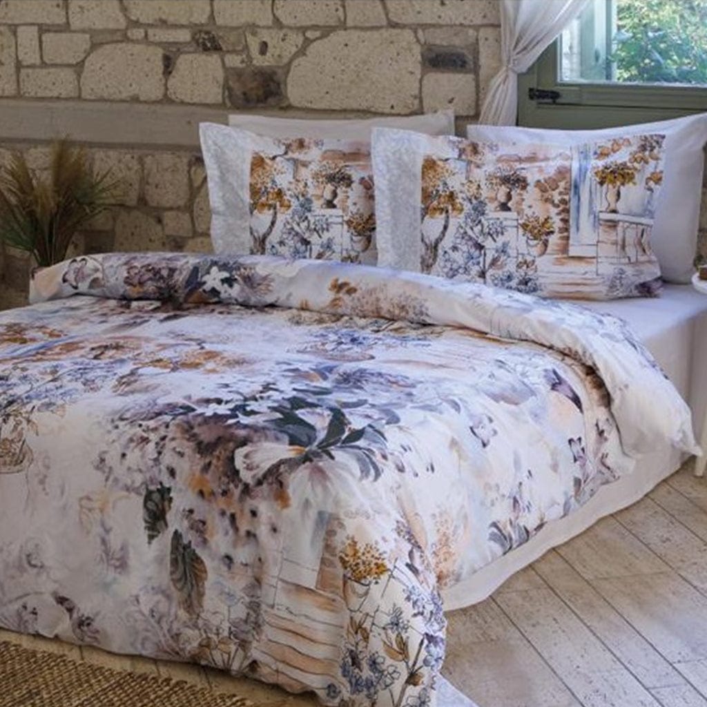 Двоен комплект спално бельо 6 части - Ранфорс - Сив - Silva Ozdilek