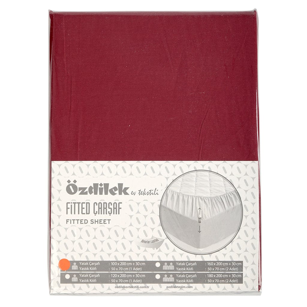 Trendy Бордо - Чаршаф с Ластик - Единичен