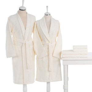 Bathrobe Bath Towel and Hand Towel Set Cream - Ozdilek